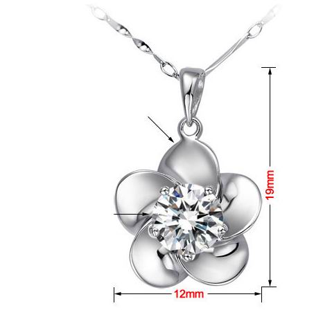 SS11010-1 Sterling Silver necklace with  Hearts and Arrows Pendant